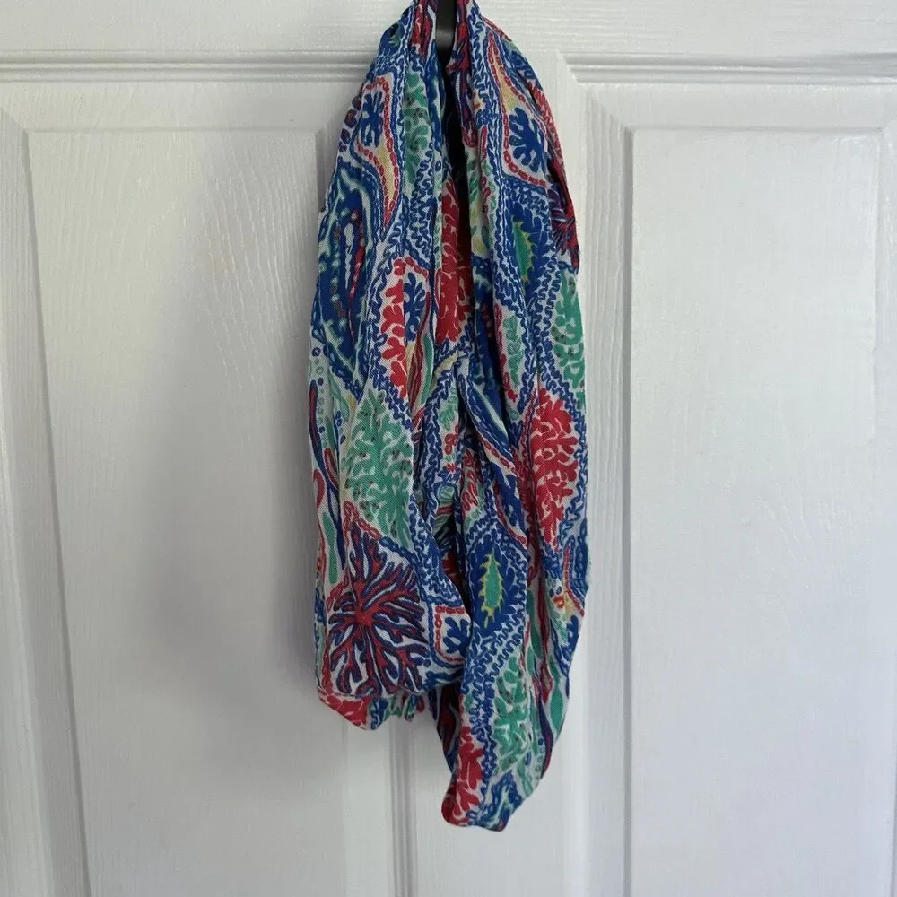 LILLY PULITZER Lightweight Infinity Scarf 100% Cotton Preppy Let Minnow Tropical